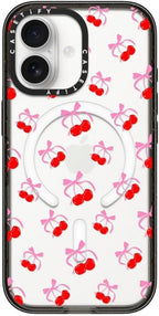 CASETiFY Impact iPhone 17 Case [Slim/Compatible with Magsafe / 8.2 ft. 4X Military Grade Drop Protection] - Cherries Jubilee - Clear Black