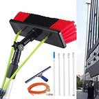 Telescopic Window Cleaning Brush with Squeegee - 9m Water Fed Pole for Solar Panel & Photovoltaic Cleaning - 50cm Brush Head for Effortless Glass Cleaning