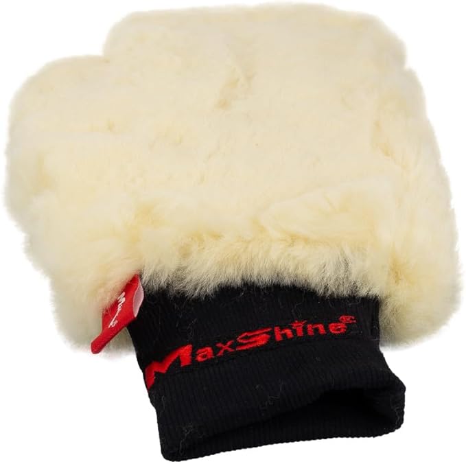 Maxshine Universal Premium Sheepskin Wool Wash Mitt – Ultra-Soft Lambswool Glove for Scratch-Free, Lint-Free Car Washing – Gentle Scrubber for Safe & Effective Auto Detailing