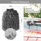 WASH&WHIPS Chenille Premium Scratch-Free Microfiber Lint-Free Blue Wash Mitt 8" x 10"in & Black Pitstop Particle Interceptor - Regular Size, 8" x 10"in