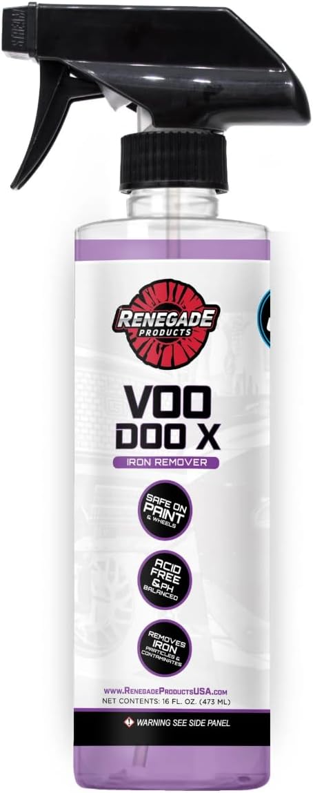 Renegade Products Voodoo X Iron Remover for Auto Detailing, Removes Iron, Break Dust and Rust from Paint and Wheels (16 OZ)