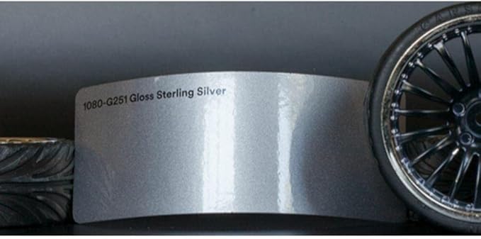 3M Car Wrap Roll 2080 Gloss Sterling Silver | G251 | (5ft x 25ft (125 Sq/ft)) | Automotive Vinyl Wrap for Cars - Car Interior Wrap & Exterior | w/Free Instawraps Pro Glove