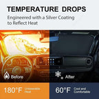 for 2018-2026 Jeep Wrangler - Premium Sunshade for Wrangler JL JLU & 2020-2026 Jeep Gladiator, Front Windshield Sun Shade Blocks UV Rays Foldable Visor with Storage Pouch