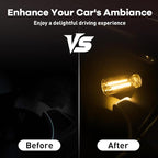 2Pcs Car USB Night Light, Touch Adjustment LED Ambient Lighting Plug in USB Automotive Night Lamps, Mini LED Bulb for Car, Camping, Holiday, Decoration, Bedroom, Party(Yellow)