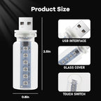 14 in 1 Modes Car USB Night Light, 7 Colors Touch Adjustment LED Interior Night Lighting Plug in USB Mini Ambient Lamps for Car, Camping, Holiday Decoration, Bedroom, Party(2Pcs)