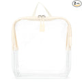 BORSALI TSA Approved Toiletry Bag - Clear Quart Size for 3-1-1 LIquids for Carry On Travel - Toiletries Organizer - Cosmetic Pouch with Zipper - Travel Accessories - Cream with Handle