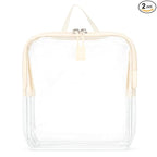 BORSALI TSA Approved Toiletry Bag - Clear Quart Size for 3-1-1 LIquids for Carry On Travel - Toiletries Organizer - Cosmetic Pouch with Zipper - Travel Accessories - Cream with Handle