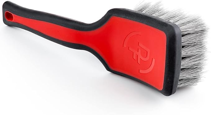 Detail Factory - ProGrip Tire Brush - Ergonomic ProGrip Handle, Stiff Synthetic Bristles, Ergonomic Design, Clean Your Tires with Ease - Red