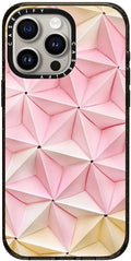 CASETiFY Impact iPhone 15 Pro Max Case [Slim/Compatible with Magsafe / 8.2 ft. 4X Military Grade Drop Protection] - Origami in Pastel Pink by Coco Sato - Clear Black