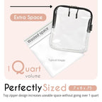 BORSALI TSA Approved Toiletry Bag - Clear Quart Size for 3-1-1 LIquids for Carry On Travel - Toiletries Organizer - Cosmetic Pouch with Zipper - Travel Accessories