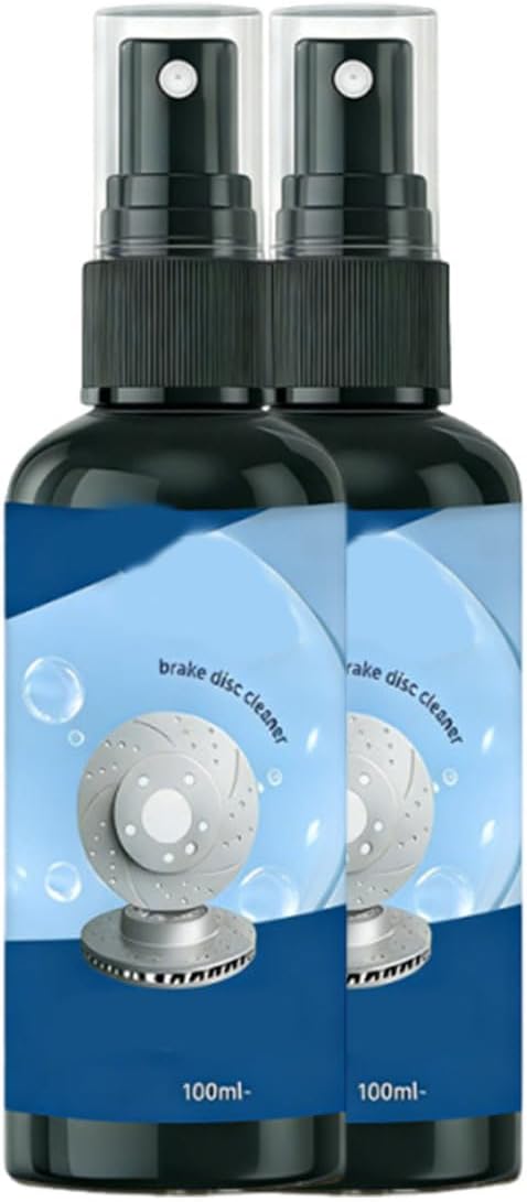 Brake disc cleaner spray for noise reduction,Fast-Drying Formula for Pads, Rotors & Calipers - Helps Remove Brake Dust, Oil (2PCS)