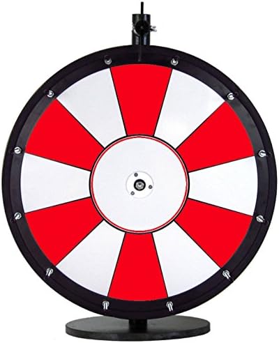 Dual and Triple Color Tabletop Dry Erase Prize Wheel – 18 Inch Desktop Spinning Wheel, Durable Wood, Balanced for Fair Odds, Trade Show Booth Raffle, Fundraiser, Baby Shower (Red, 18")