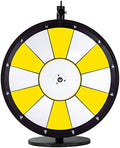 Dual and Triple Color Tabletop Dry Erase Prize Wheel – 18 Inch Desktop Spinning Wheel, Durable Wood, Balanced for Fair Odds, Trade Show Booth Raffle, Fundraiser, Baby Shower (Yellow, 18")