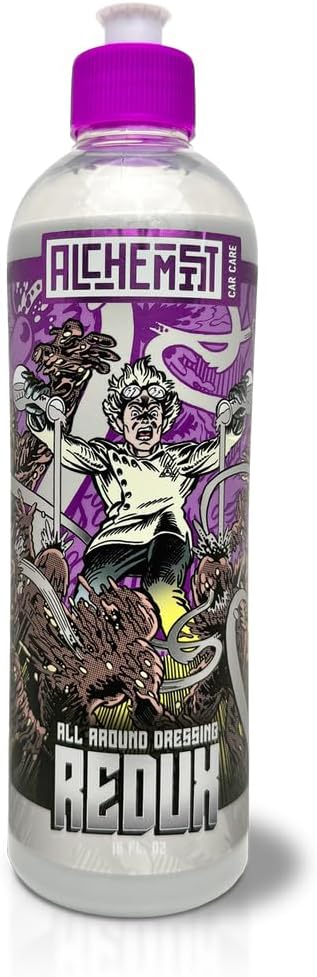 Alchemist Redux All-Around Dressing | Water-Based Tire Shine & Trim Dressing for Satin Finish | Car Interior & Exterior Rubber, Vinyl & Plastic Protectant | Non-Greasy, No Sling Tire Dressing | 16 oz