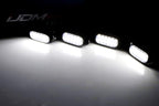 iJDMTOY Smoked Lens Front Grille TRD Style Xenon White LED Lighting Kit Compatible with Toyota 2019-2025 RAV4, Includes (4) 12-SMD Smoke Cover LED Grille Lights & Wiring Harness