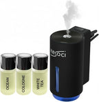 Smart Car Air Freshener: Revolutionary Smart Car Diffuser Vent Clip with 3 Exclusive 10 ml Fragrances (Black (Fresh Essence Collection))