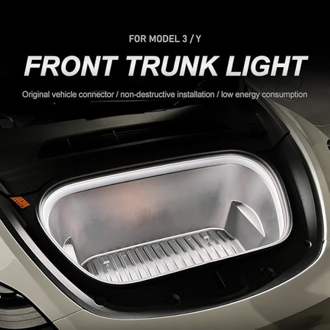 for Tesla Model S/for Tesla Model X Front Trunk LED Light Strip Kit, Ambient Lighting for Tesla Model S Model X(21-23),for Tesla Model X/S Front Trunk Accessories Ambient Lights (Warm Light, Model S)