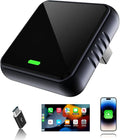 Wireless CarPlay Adapter for iPhone, Mini Size Plug & Play, Stable Fast Connection, Compact USB-A/USB-C for iPhone iOS 10+ with Manual