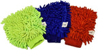 Microfiber House Cleaning and Car Wash Glove Mitts - Double Sided Chenille Microfiber Glove - FITS Adult Hand -Dynamic Microfiber Cleaning Cloth Mitten (Multi-Color, 3-Pack)