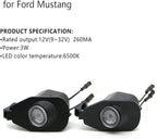 2Pcs Sided Mirror Cute Kitten Pattern Welcome Light Ground Light Puddle Lamp Assembly, LED HD Never Fades Replacement Light, for 2013-2024 Mustang Welcome Light Models