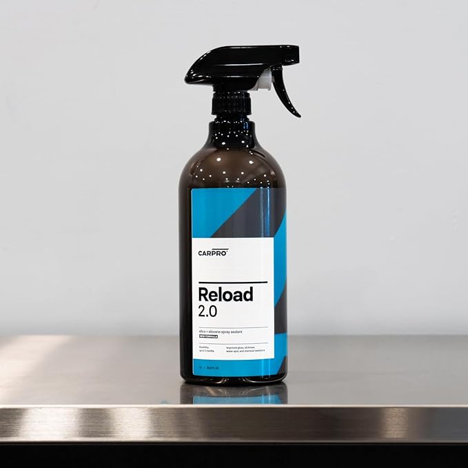 CARPRO Reload 2.0 Spray Sealant, Silica + Siloxane Ceramic Spray for Ceramic Coating, Super Hydrophobic, Self-Cleaning: Improved Gloss, Slickness, Water Spot & Chemical Resistance - Liter (34oz)