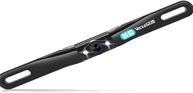 HD Backup Camera VECLESUS VC1 Car Rear View License Plate Back up Camera, Wide View Angle Night Vision Waterproof Easy Installation 720P Universal Backup Camera for Car, Sedan, Pickup, SUV and Truck