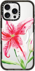 CASETiFY Impact iPhone 16 Pro Max Case [Slim/Compatible with Magsafe / 8.2 ft. 4X Military Grade Drop Protection] - Stargazer Lily - Clear Black