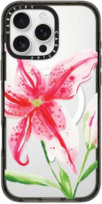 CASETiFY Impact iPhone 16 Pro Max Case [Slim/Compatible with Magsafe / 8.2 ft. 4X Military Grade Drop Protection] - Stargazer Lily - Clear Black