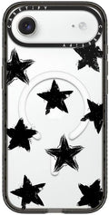 CASETiFY Impact iPhone Air Case [Slim/Compatible with Magsafe / 8.2 ft. 4X Military Grade Drop Protection] - Star Marks - Clear Black