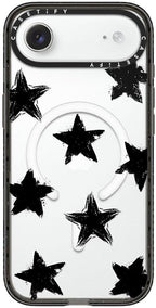 CASETiFY Impact iPhone Air Case [Slim/Compatible with Magsafe / 8.2 ft. 4X Military Grade Drop Protection] - Star Marks - Clear Black