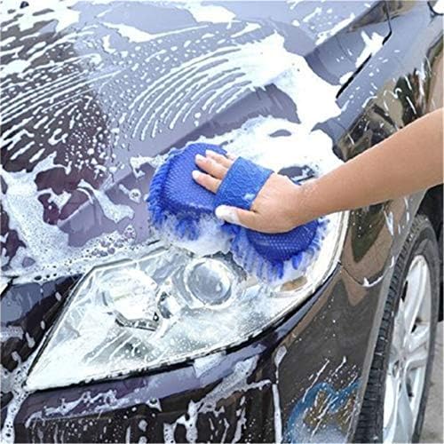 Car Wash Sponge Microfibre Chenille Car Wash Gloves Built in Hand-Strap Cleaning Sponge Mitt