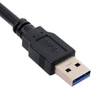 cablecc 1m Waterproof USB 3.0 Extension Latch Mount Car AUX Cable for Dashboard Panel (Dual USB 3.0)