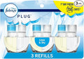 Febreze Plug-In Air Freshener, Odor-Fighting Scented Oil Refill, Air Fresheners for Home and Bathroom and Kitchen, Long Lasting for Strong Odors, Linen & Sky Scent, 0.87oz Refills, 3 Count (Pack of 1)