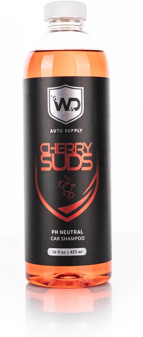 Cherry Suds Car Wash Soap - pH-Balanced Soap Creates Thick Foam in A Bucket; Safe on Waxes, Coatings, and Sealants; High Lubricity; Cherry Scent - 16 oz