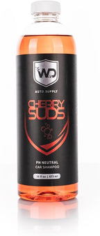 Cherry Suds Car Wash Soap - pH-Balanced Soap Creates Thick Foam in A Bucket; Safe on Waxes, Coatings, and Sealants; High Lubricity; Cherry Scent - 16 oz