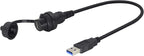 zdyCGTime Small Type C 3.0 Female to USB 3.0 A Male Car Flush Mount Cable USB A to USB Type C Waterproof Panel Mount Extension Cable, for Car Boat Truck Yacht Motorcycle.(30CM/1Ft)