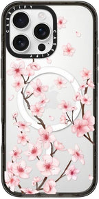 CASETiFY Impact Case for iPhone 16 Pro Max [8.2ft 4X Military Grade Drop Protection/Compatible with Magsafe] - Cherry Blossom - Clear Black