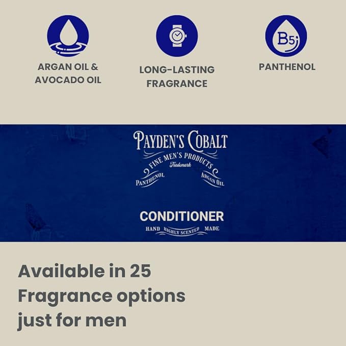 Payden's Cobalt Honey Cedar & Leather For Men Scented Argan Oil Hair Conditioner, 16 Oz