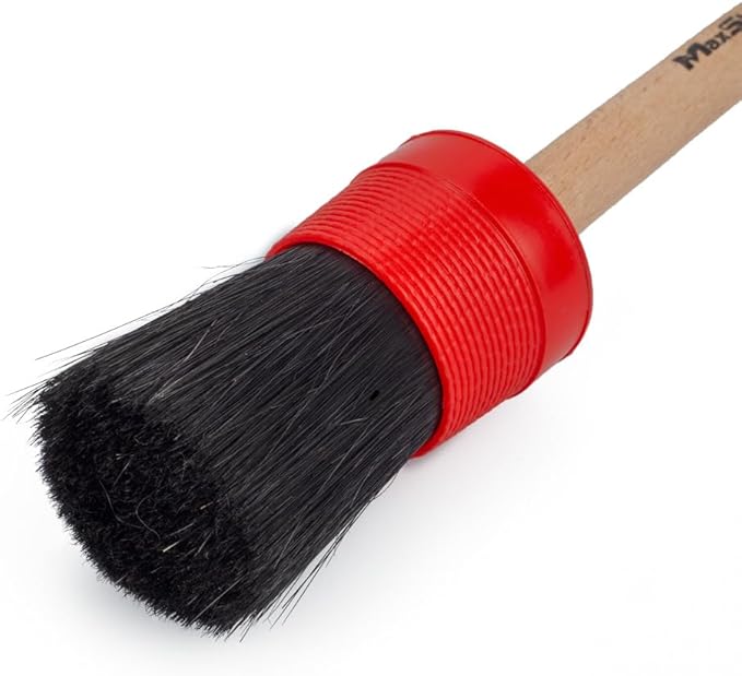 Maxshine 3 Pieces Professional Auto Detailing Brush Kit - Interior & Exterior Cleaning for Dashboard, Emblems, Panels, Engine Bay, Wheels, Air Vents, Seats & Leather - Scratch-Free