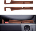 Car Seat Gap Filler, 2PCS Anti-Drop Multifunctional Vehicle Seat Side Space Organizer with 2 Storage Areas, Automotive Interior Chair Side Plug Strip, Universal for SUV Sedan Truck (Dark Brown)