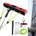 Telescopic Window Cleaning Brush - 39ft Extendable Pole with Water Fed System Ideal for Conservatory Roof & Solar Panel Cleaning Perfect for Trucks & High Windows