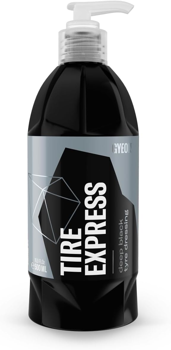 Gyeon Tire Express Satin‑Finish Tire Dressing Water Based UV Protection Self‑Cleaning Long Lasting Factory‑Fresh Look Easy Wet Or Dry Application Deep Natural Tire Revitalizer