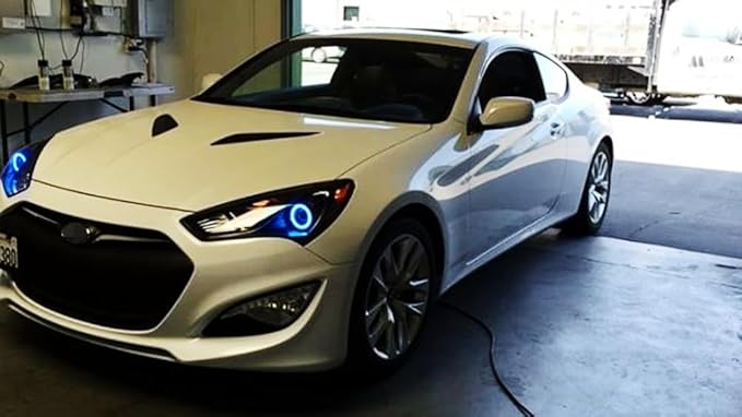 iJDMTOY 72-75mm Size Ultra Blue LED Halo Ring Lighting Kit for Automotive Accent/Ambient or Retrofit Decoration