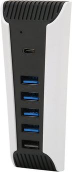 5 Port USB Hub for PS5, 5 in 1 High Speed USB Expansion Hub Charger Splitter Adapter with USB2.0 TypeC Ports for Console