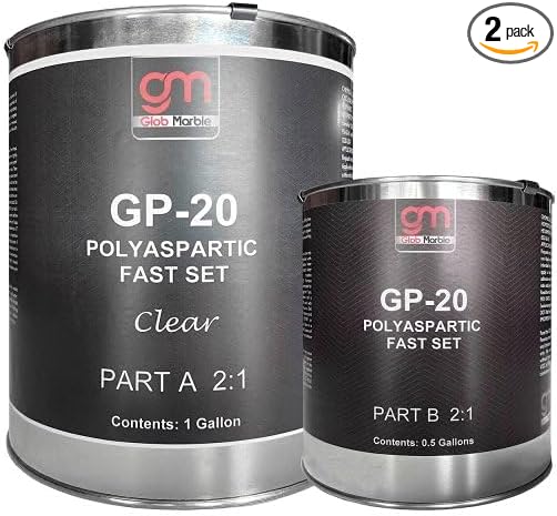 1.50 Gal. Polyaspartic Sealer GP-20 Floor Top Coat. High-Gloss, Fast Set, Protective, Polyaspartic Concrete Coating