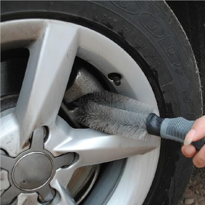 Wheel Cleaning Brush Set Multipurpose Nylon Bristle Car Wheel Rim Tire Cleaner for Cars Motorcycles Bicycles with Scratch-Free Flexible Design
