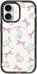 CASETiFY Impact iPhone 17 Case [Slim/Compatible with Magsafe / 8.2 ft. 4X Military Grade Drop Protection] - Rabbit Ribbon - Clear Black