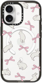 CASETiFY Impact iPhone 17 Case [Slim/Compatible with Magsafe / 8.2 ft. 4X Military Grade Drop Protection] - Rabbit Ribbon - Clear Black