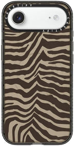 CASETiFY Impact iPhone Air Case [Slim/Compatible with Magsafe / 8.2 ft. 4X Military Grade Drop Protection] - Zebra-Brown - Clear Black