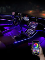 Car LED Interior Lights Strip APP Control, Car Neon Lights Kit with 236 inches Fiber Optic, Music Mode Sound Active Cars Atmosphere Ambient Lighting Kit